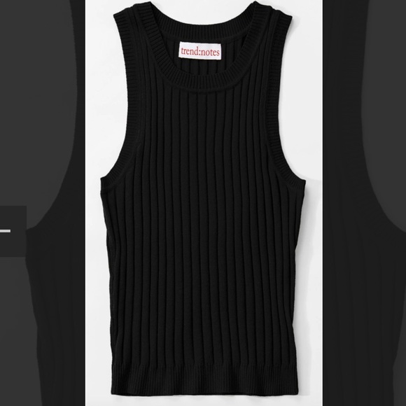 NEW Trend Notes Black Ribbed Basic Tank Top - Picture 1 of 1